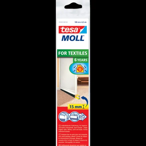 Tesamoll® Tætningsbørste t/tekstilgulve hvid 43 mm x 1 m
