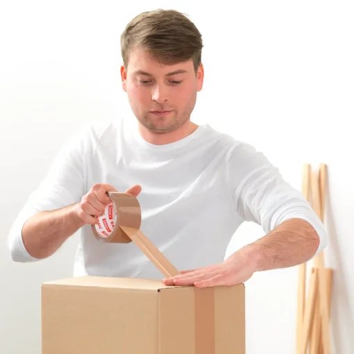Tesapack® Basic pakketape 50 mm x 66 m brun