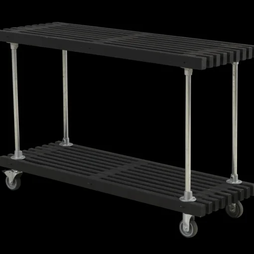 Tralle Grill-/Anretterbord m/hjul 140x49x90 cm - sort