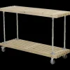 Tralle Grill-/Anretterbord m/hjul 140x49x90 cm - drivtømmerfarve