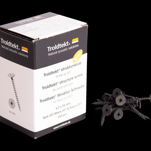 Troldtekt struktur skrue træ/stål 4,2x55 mm sort