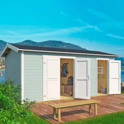 Tuvalu XL redskabsrum todelt med dobbelt- og enkeltdør 14,56 m²