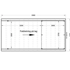 Valdemar carport med redskabsrum 836x420 cm - UDEN TAG