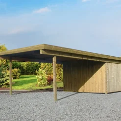 Valdemar carport med redskabsrum 836x420 cm - m/plast trapeztag