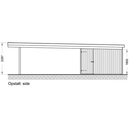 Valdemar carport med redskabsrum 836x420 cm - m/plast trapeztag