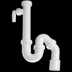 Vandlås t/køkkenvask m/slangestuds 1 1/2"x50 mm hvid