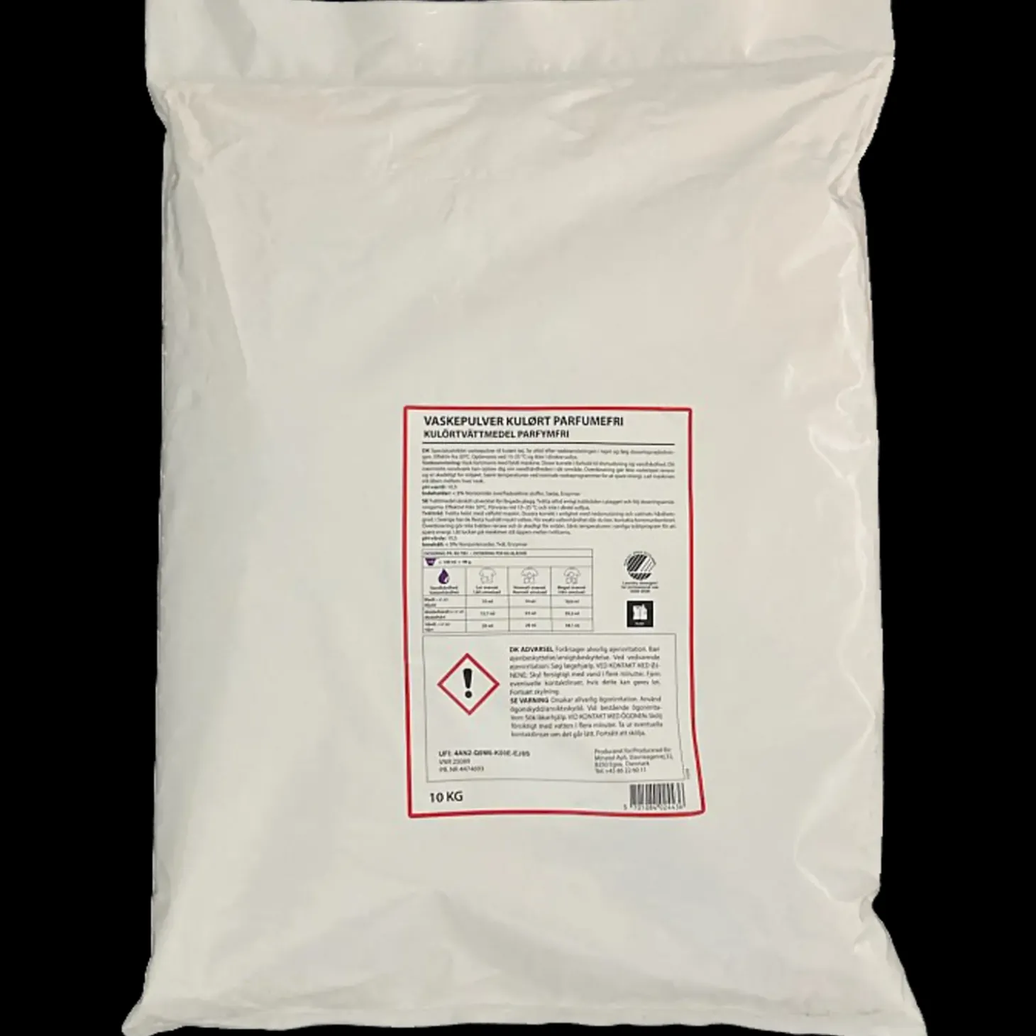 Vaskepulver kulørt u/parfume 10 kg, Svanemærket