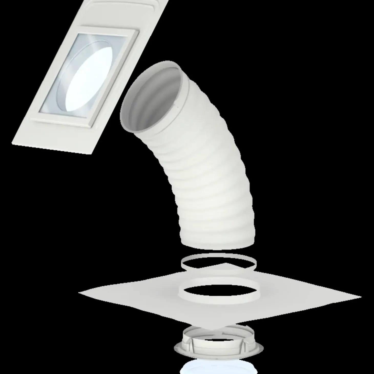 Velux TLF 0K14 2010 lystunnel til skrå tage, 2m flex rør Ø35