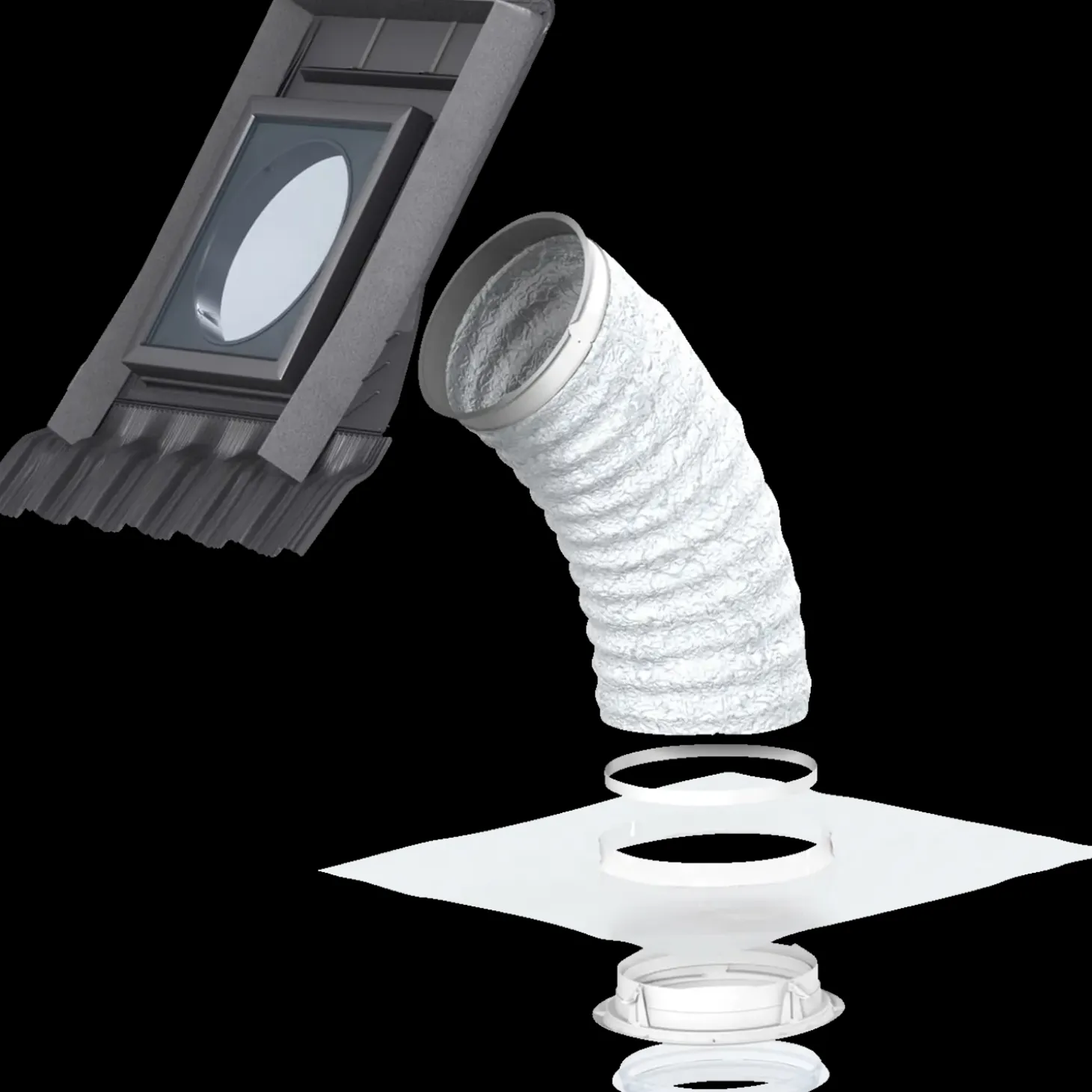 Velux TWF 0K14 2010 lystunnel til skrå tage, 2m flex rør Ø35