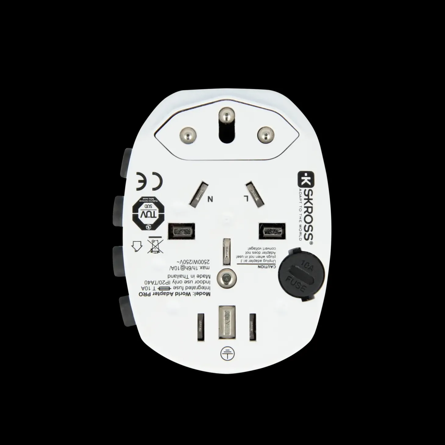 Verdensadapter Pro 6,3A hvid