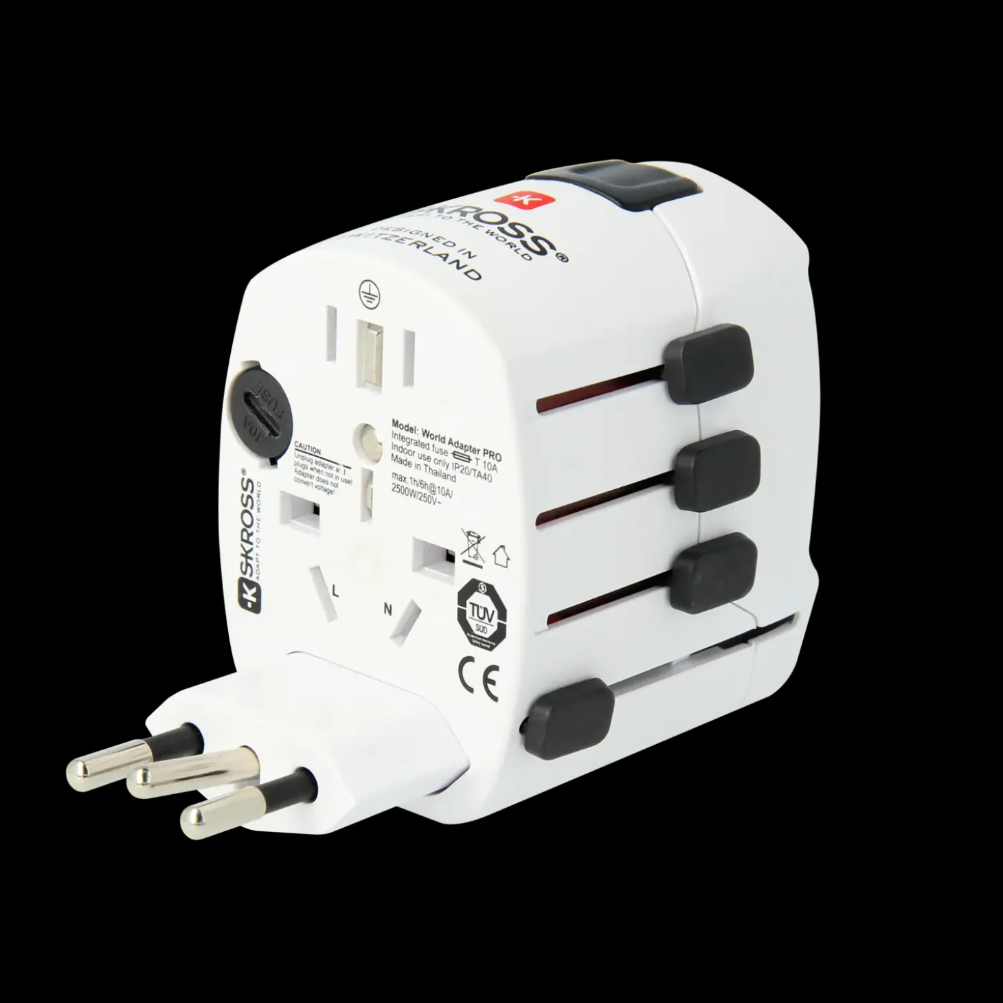 Verdensadapter Pro 6,3A hvid