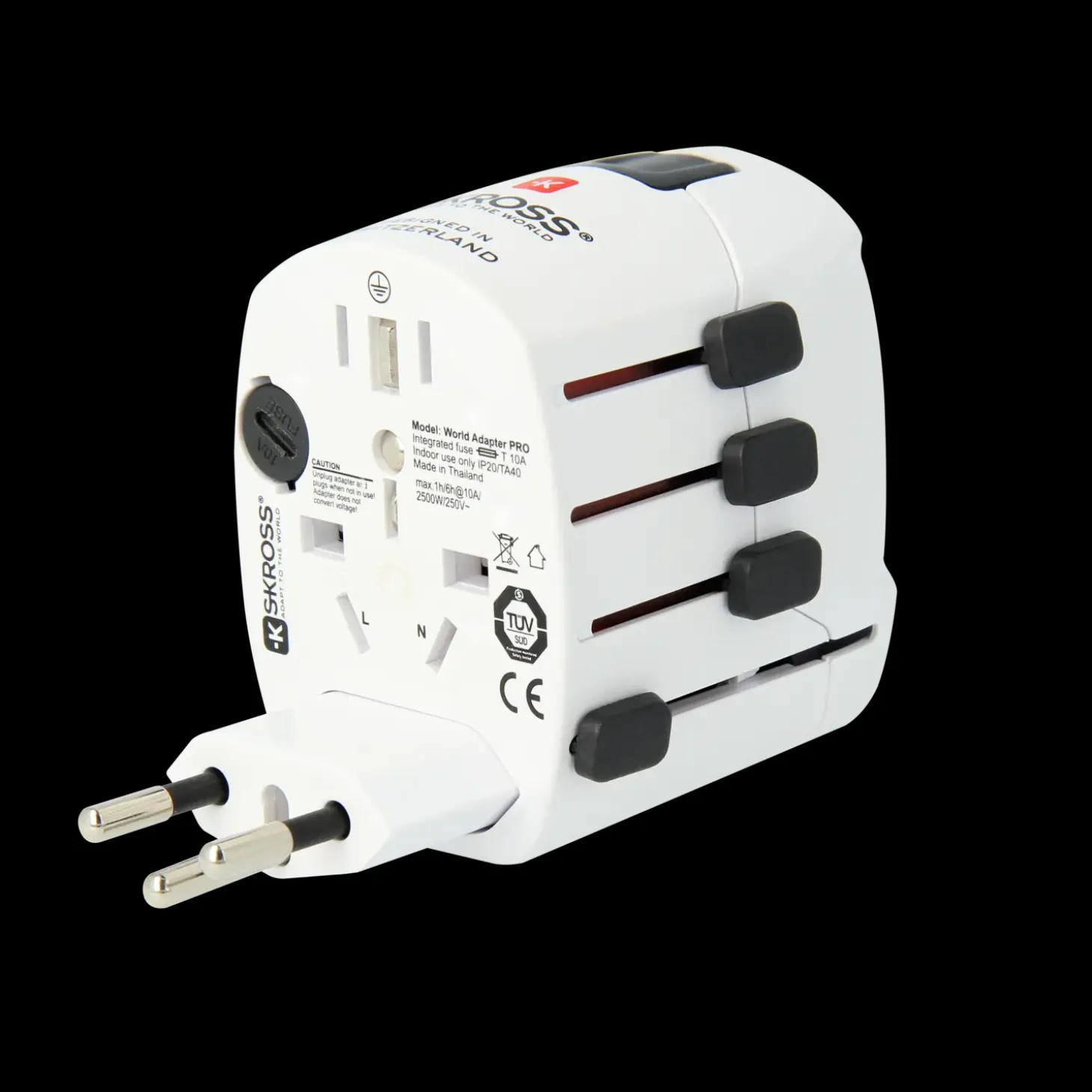 Verdensadapter Pro 6,3A hvid