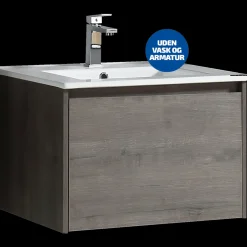 Væghængt skab med skuffe 100 cm smoked oak - UDEN HÅNDVASK