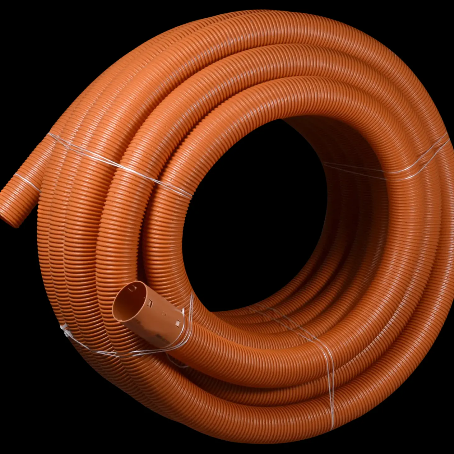 Wavin drænrør korrugerede pvc 1,5x5 mm 113 mm x 100 m rød