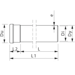 Wavin kloakrør PVC-ML rød 110x500 mm