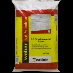 Weber 6,6% bakkemørtel 0-4 mm. 15 L