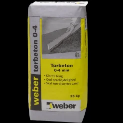 Weber tørbeton 0-4 mm 25 kg.