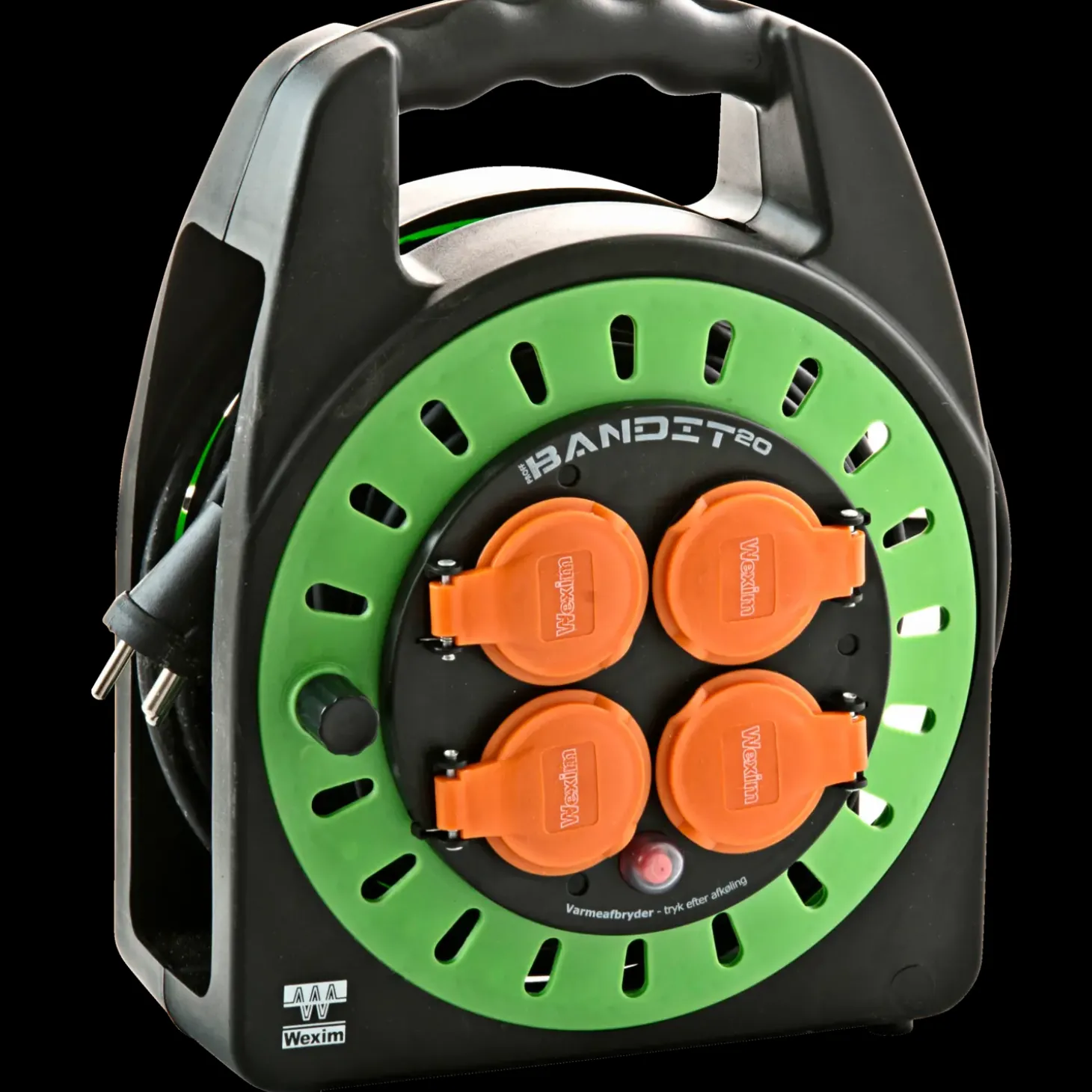 Wexim kabeltromle med jord 15 m sort/grøn