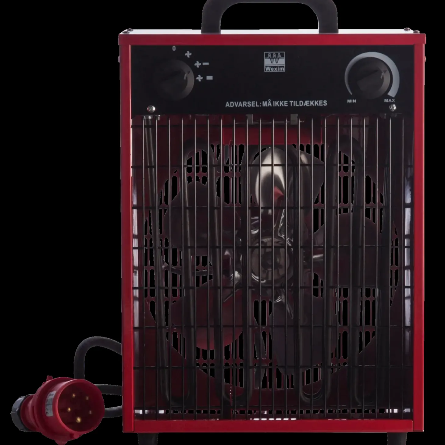 Wexim varmeblæser 9KW med CEE 400V rød