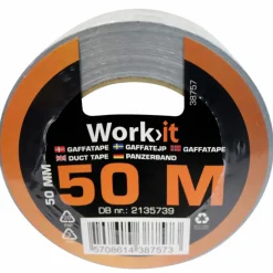 Work>it gaffatape 50 mm x 50 m grå
