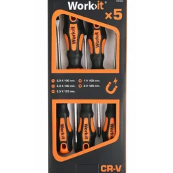 Work>it kombi skruetrækkersæt inkl. 5 dele