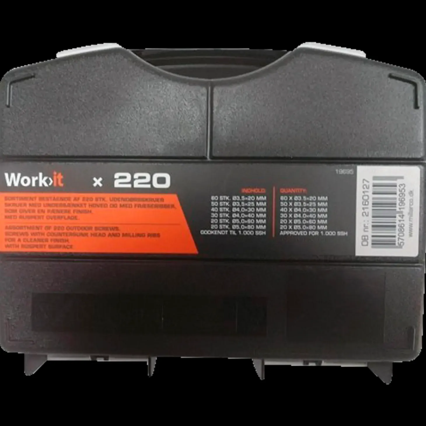 Work>it udendøres skrueboks 220 dele
